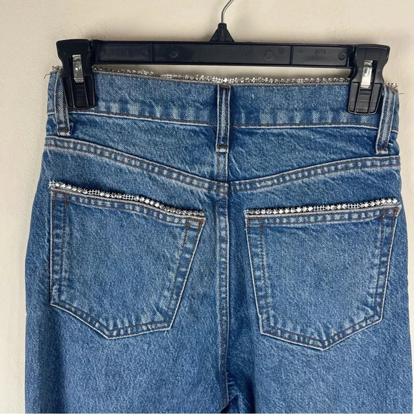 Reformation Stardust Embellished High Rise Straight Jeans Size 24 - Picture 12 of 13